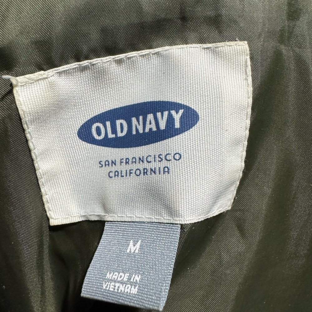 Old Navy Olive Puffer Jacket with Faux Fur Hood - Picture 2 of 6